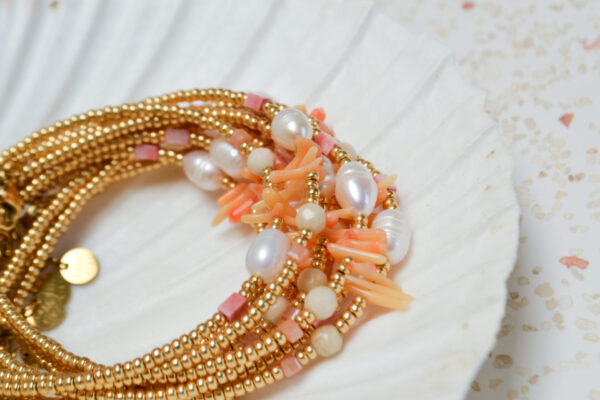 Label Kiki Armband - Coral Beach Gold - Afbeelding 2