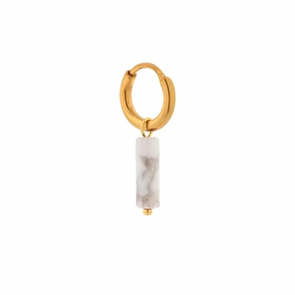 Label Kiki Oorbel - Large Marble Tube Gold