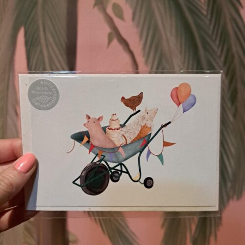 Kaart Getekenddoorzusje A6 - Kruiwagen Race