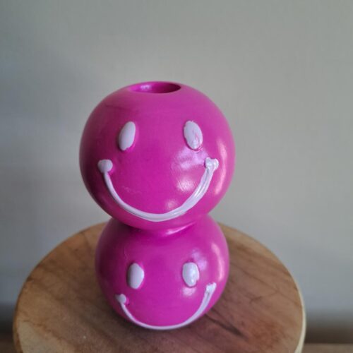 Kandelaar dubbele Smiley - Fuchsia
