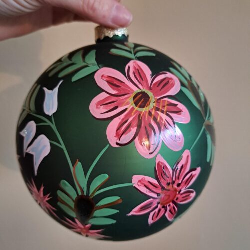 Grote beschilderde Kerstbal - Groen