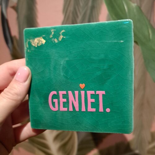 Tegeltje 'Geniet' groen