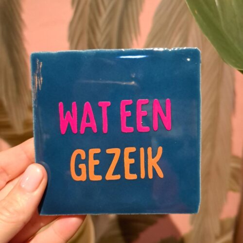 Tegeltje 'Wat een gezeik' donkerblauw