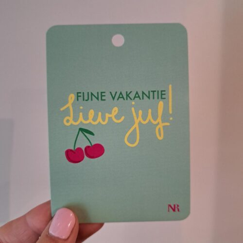 Kaartje 'Fijne vakantie lieve juf!'