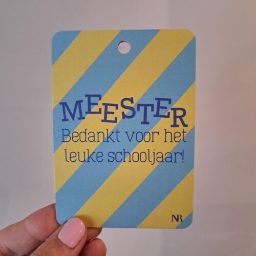 Kaartje 'Meester bedankt voor het leuke schooljaar'